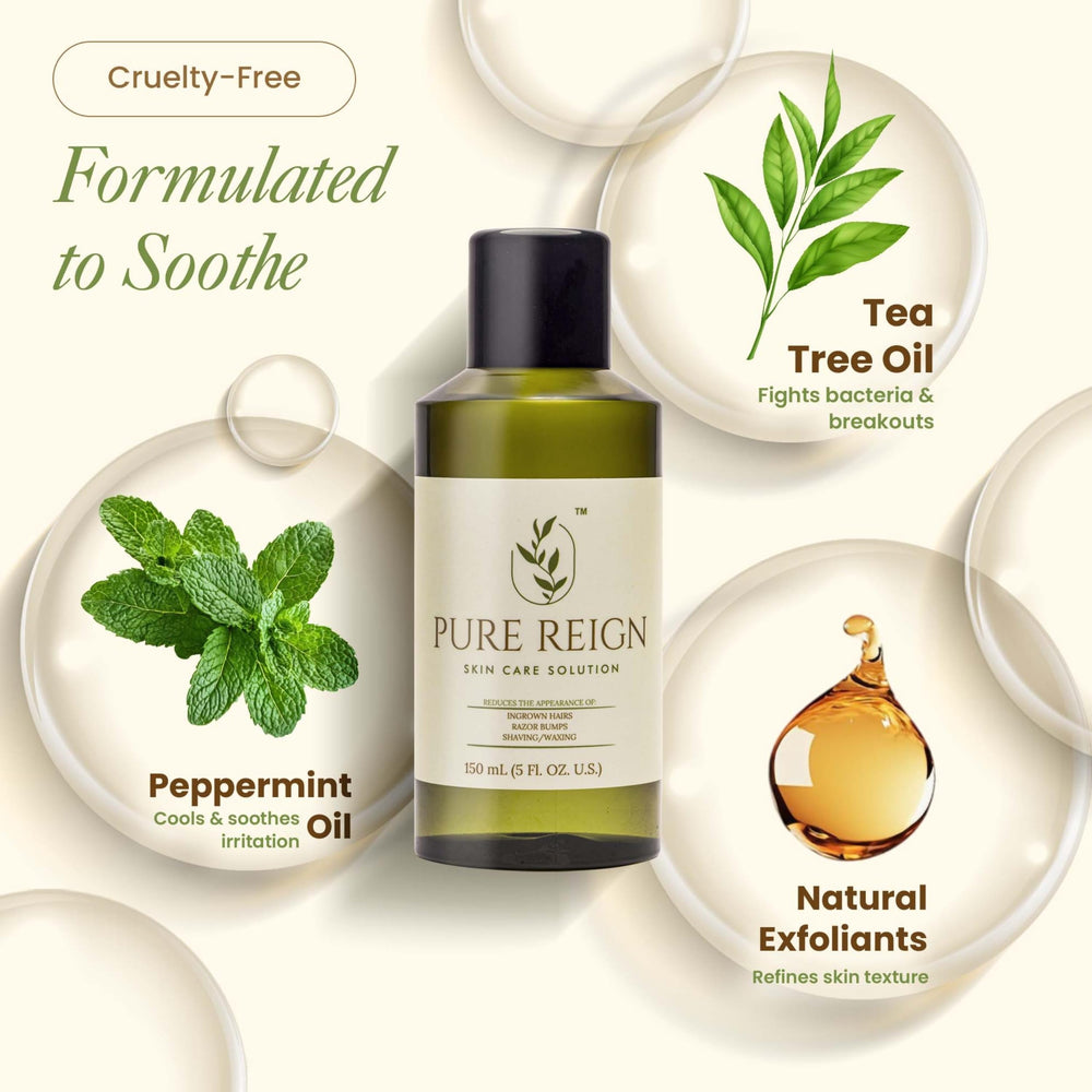 Pure Reign skin care solution on skin application demonstrates fast absorption.