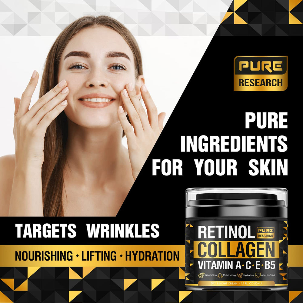 Swirl of Pure Research Retinol Face Cream reveals smooth blend with collagen and hyaluronic acid.