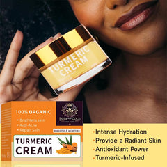 Turmeric Cream texture swirl showing fast-absorbing, non-greasy finish.