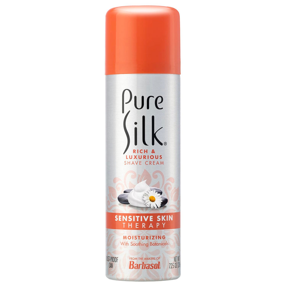Closeup of Pure Silk shave cream texture showing rich lather for gentle shaving
