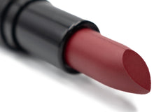 Pure Ziva Daring Deep Red lipstick swatch showing rich pigment and moisture.