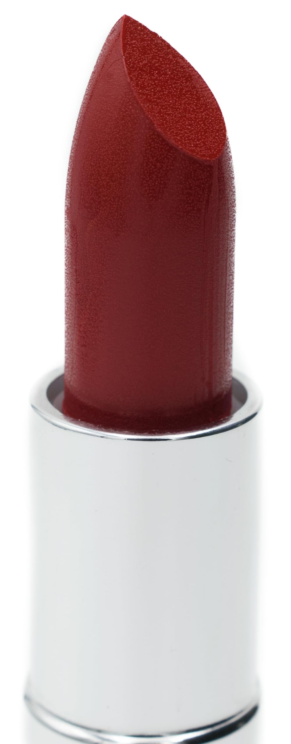 Pure Ziva Mega Matte Ruby Slippers swatch on skin shows pearl base glow and depth.