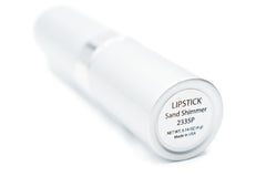Pure Ziva Sand Shimmer lipstick swatch showing pale beige shade on skin.