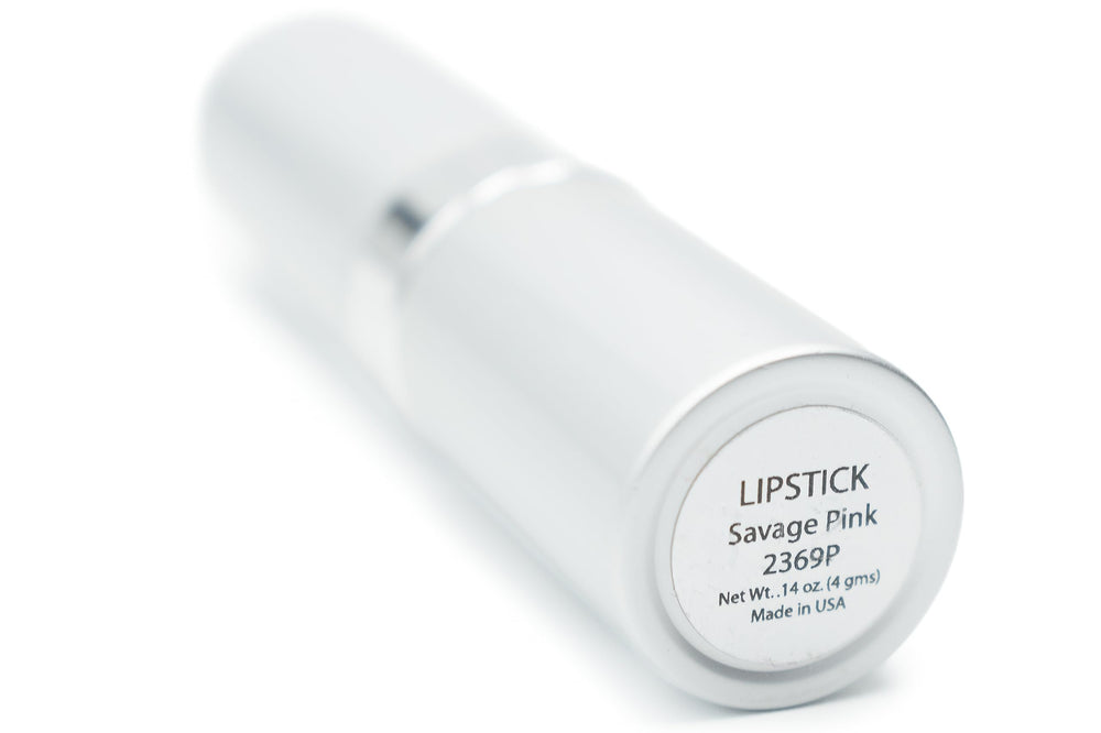 Pure Ziva Savage Pink lipstick swirl in creme base shows smooth color.