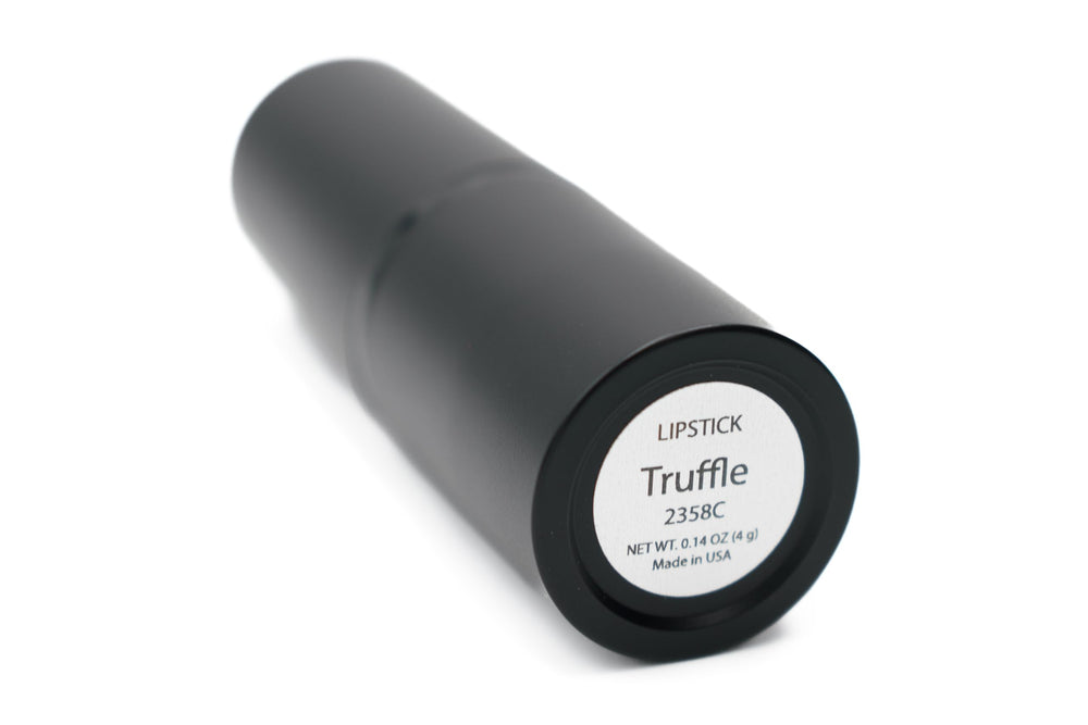 Pure Ziva Truffle lipstick packaging highlights cruelty-free branding and long-lasting color potential.