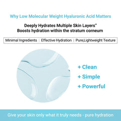pure.tiful Hydrolyzed Hyaluronic Acid Serum algae-derived ingredient illustration emphasizing deep hydration