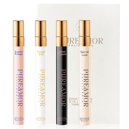 PUREAMOR Amber Vanilla bottle, day-to-night fragrance for versatile wear