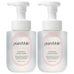 Purebble soft pink foaming hand wash bottle for hydrating cleansing.