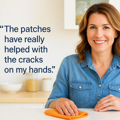 Hydrocolloid layer creates breathable barrier over dry areas.