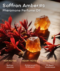 Purefittech saffron amber scent notes highlight warm, sophisticated aroma.