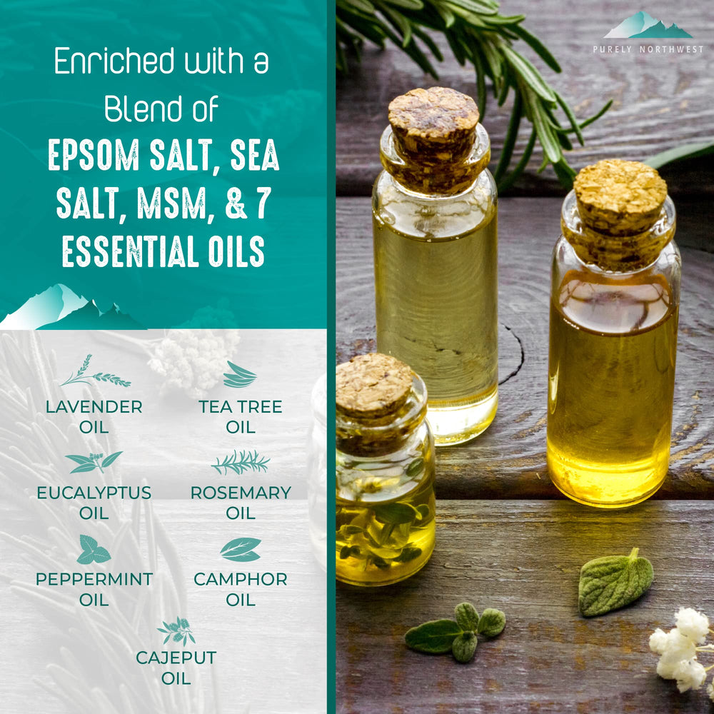 Purely Northwest Tea Tree Peppermint bottle close-up with natural essential oils