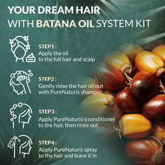 Pure Naturis Batana Oil repairs damaged strands with rich nutrients.