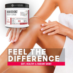 PureSCRUBS Dead Sea salt grains infused with essential oils.