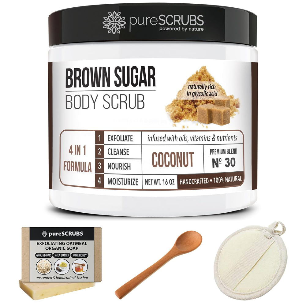 pureSCRUBS gift-ready packaging showcases a thoughtful skincare gift.