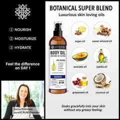 Hair ends treated with pureSCRUBS oil for lightweight hydration and shine.