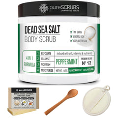 pureSCRUBS peppermint sea salt scrub handcrafted presentation