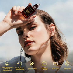 PUREU roll-on being applied to the wrist for easy fragrance use.
