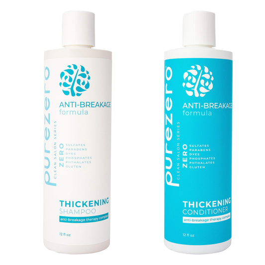 Purezero anti-breakage shampoo bottle front, for gentle cleansing