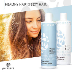 Purezero shampoo and conditioner packaging box displayed together