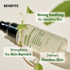 Purito Centella Unscented Serum bottle with label, fragrance-free formula for sensitive skin.