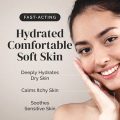 Puriya Intensive Moisturizer applied to hand showing smooth absorption without greasiness.