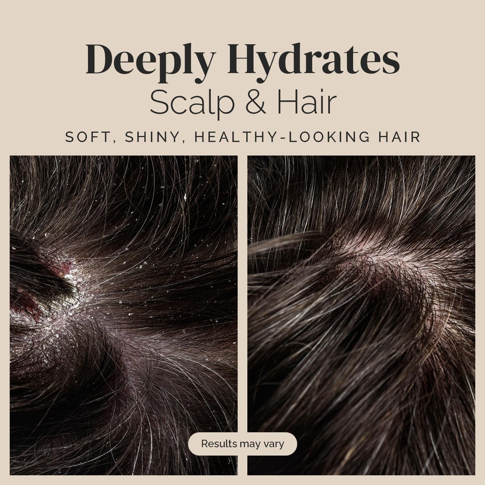 Puriya Tea Tree Clarifying Shampoo tea tree oil drop underscores purifying action.
