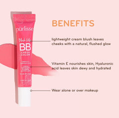 Pūrlisse Blush Glow creamy texture highlights smooth, blendable color on skin.
