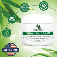 Texture close-up of PurOrganica Urea 40% Foot Cream for deep moisturization.