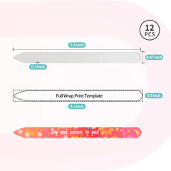 PYD Life sublimation-coated nail file blank showing bright colors for custom nail art.
