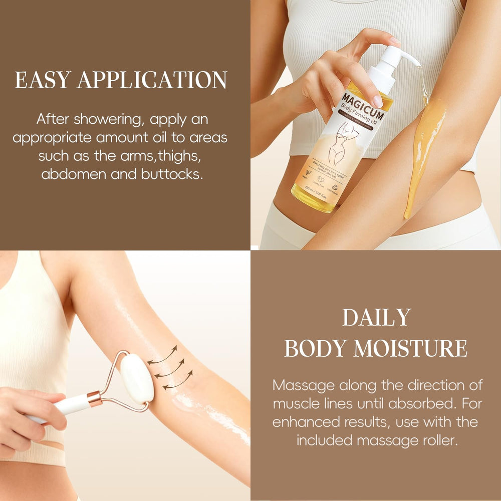 QAH Magic Body Firming Oil gives a gentle glow after use