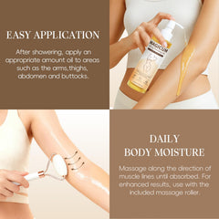 QAH Magic Body Firming Oil gives a gentle glow after use