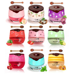 QBPPSSRY lip balm sleeping mask front packaging with fruity flavors for overnight hydration
