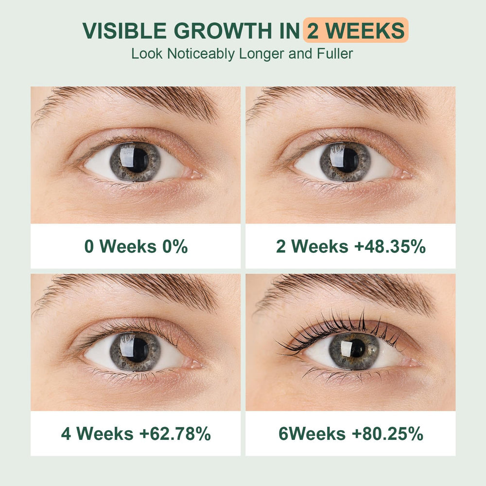 QIAHEE lash serum progress image showing fuller lashes