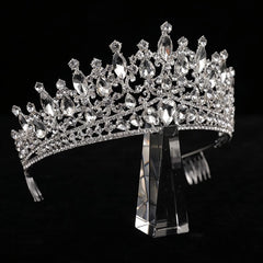 QIAIYALA silver crown ideal for cosplay, proms, and stage performances.