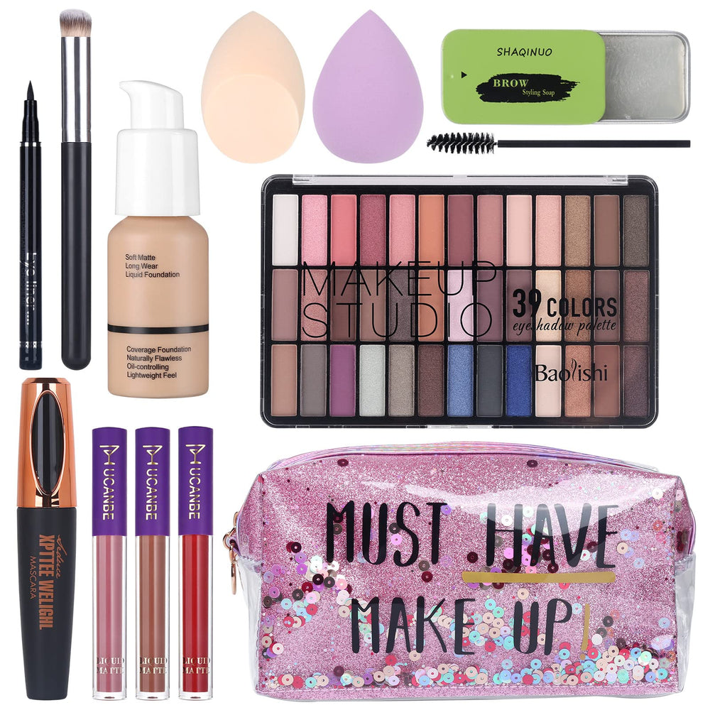 QiBest 39-color nude smokey eyeshadow palette for versatile day to night looks