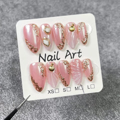Qicaijia 3D ocean shell glue-on nails add texture and style to any look