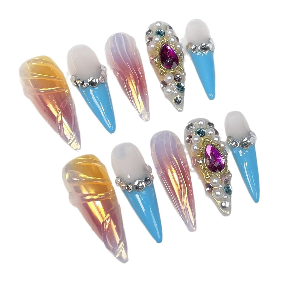 Qicaijia glossy ombre nails show off a chic finish for daily wear.