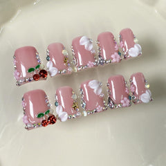 Qicaijia handmade press-on nails ready for quick at-home manicure