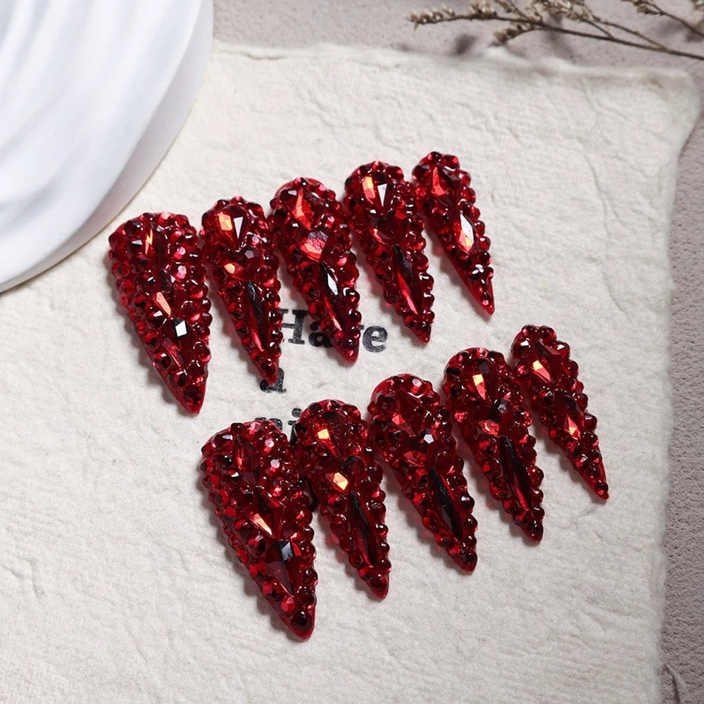 Qicaijia long almond press-on nails for an instant chic manicure