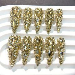 Qicaijia luxury full-cover false nails for durable, reusable glam