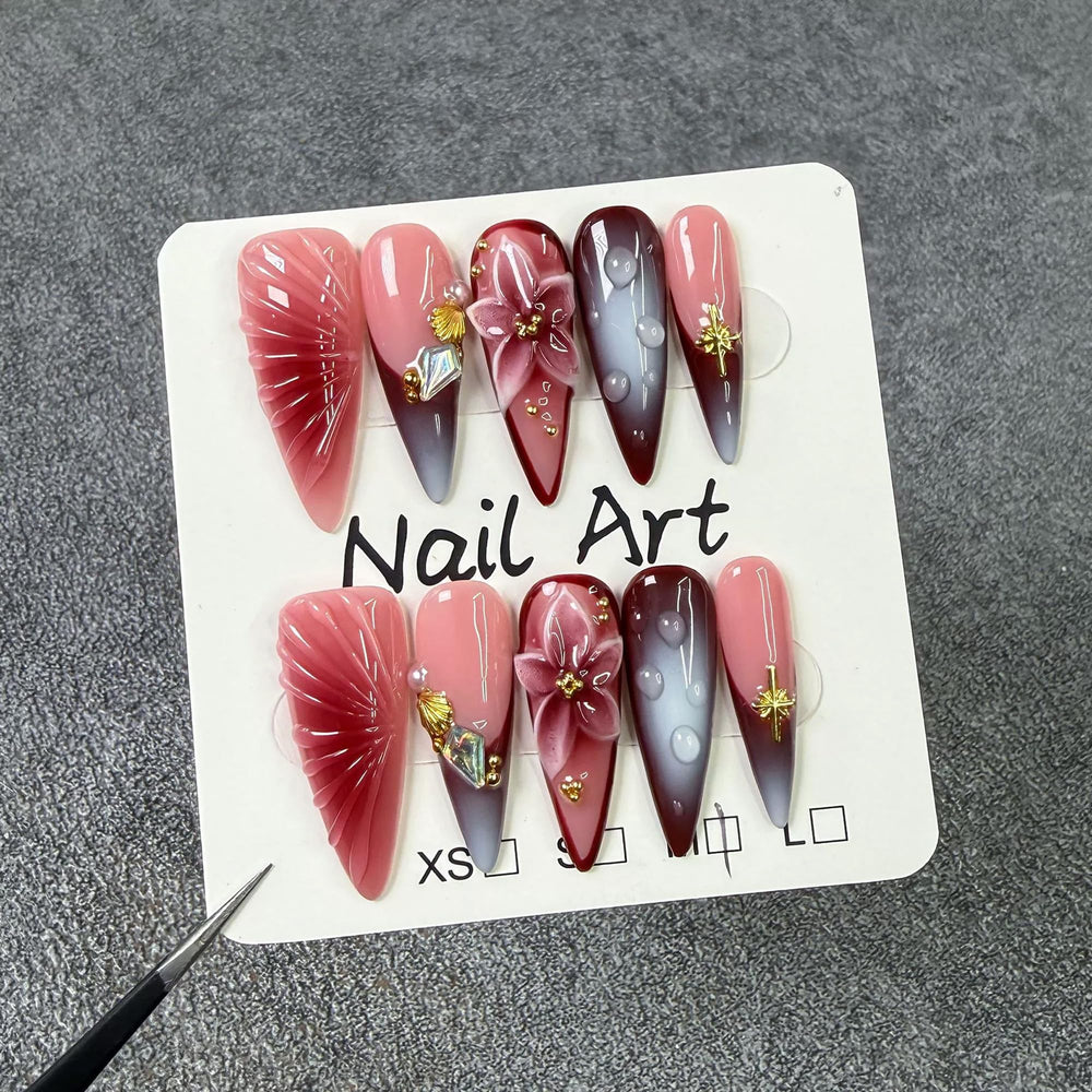 Qicaijia ombre French tip press-on nails for chic, quick at-home manicure.