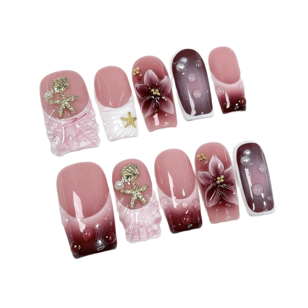 Qicaijia handmade rhinestone nails for glamorous finish