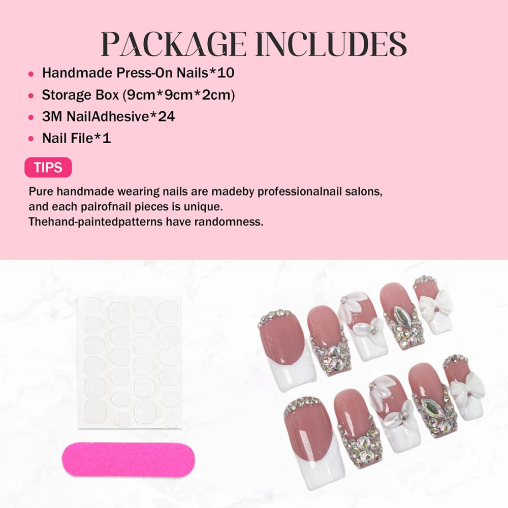 Qicaijia white French glossy nails showcase clean, elegant tip for daily wear