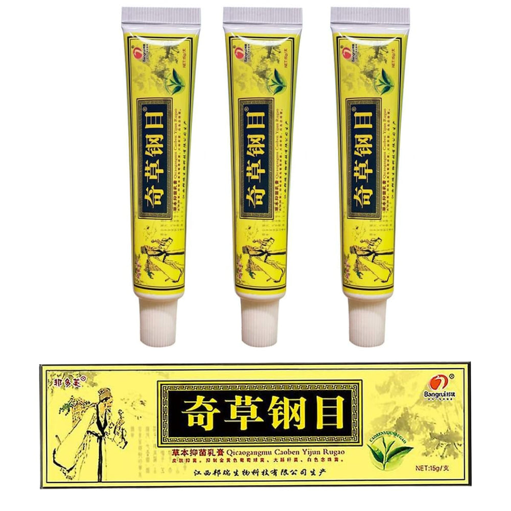 QICAOGANGMU Chinese herbal cream pack of 3 for versatile skin care and daily relief.