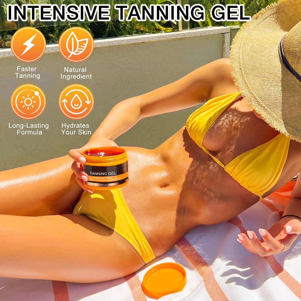 QiFind tanning gel leaves a bronze glow on skin