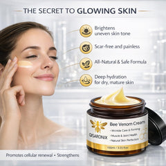 QISARONIX Bee Venom Cream applied to face and neck for hydration
