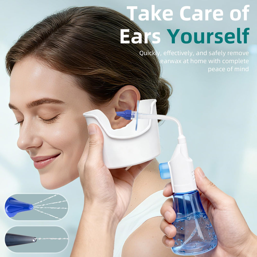 QISXROVY dual spray tips close-up for gentle wax removal