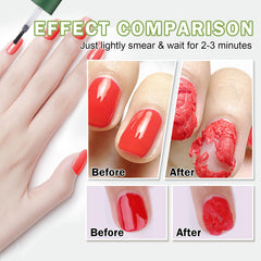 Nail polish softening and crack process with QIUFSSE remover