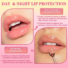 QIUFSSE honey lip sleeping mask seals moisture overnight.