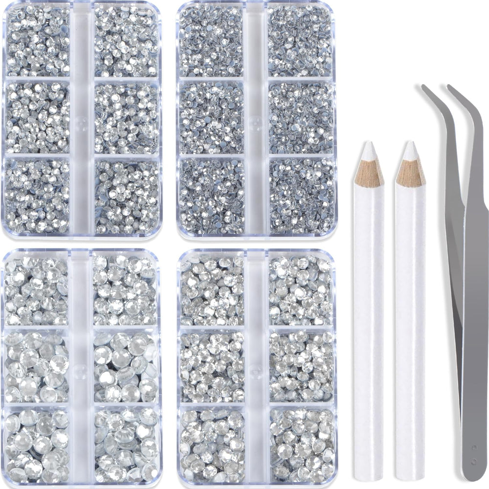 QOGIR rhinestones mixed sizes boxes spark versatile DIY embellishments for crafts.